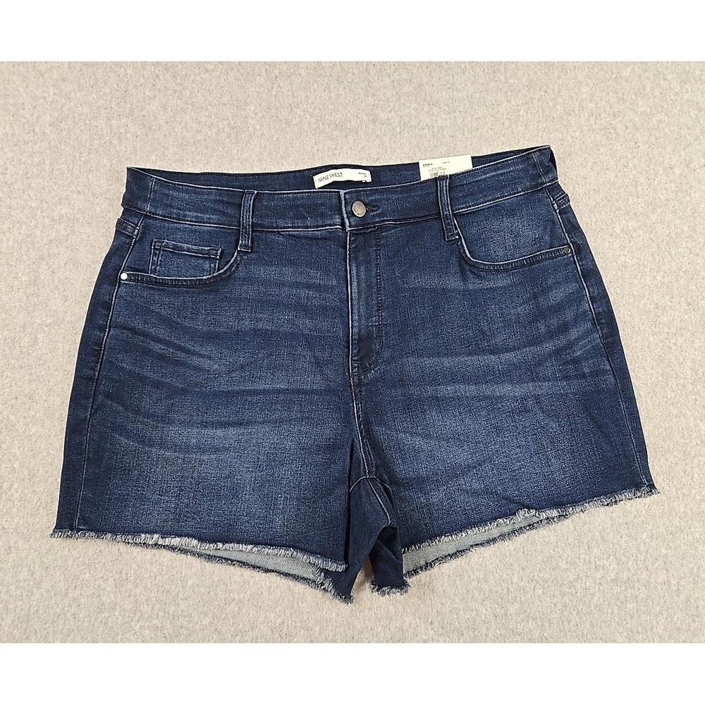 Nine West Womens Size 14 Denim Cut Off‎ Jean Shorts Dark Blue NWT